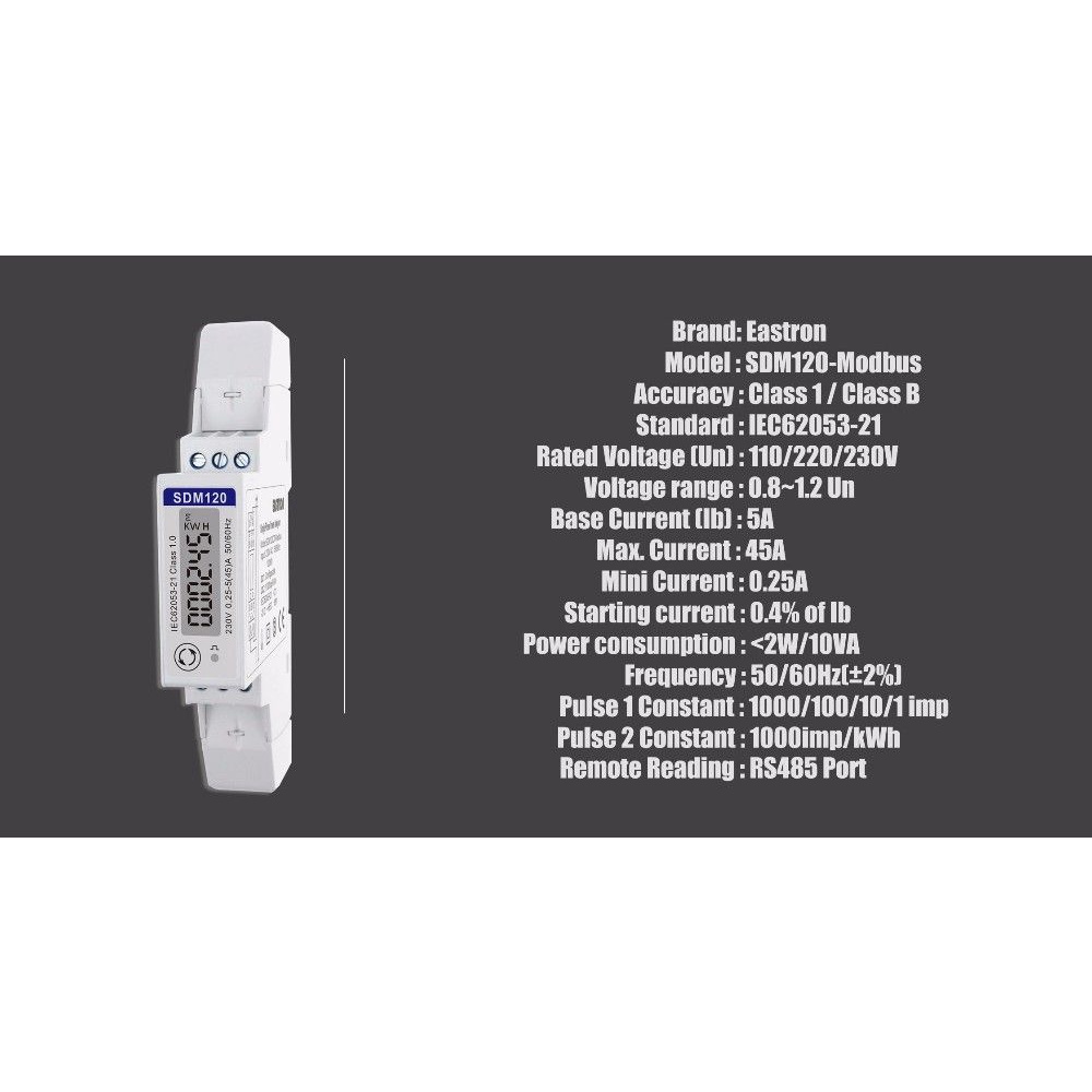วัตต์มิเตอร์ Energy Meter EASTRON รุ่น SDM120-Modbus 1 phase 2 wire #7