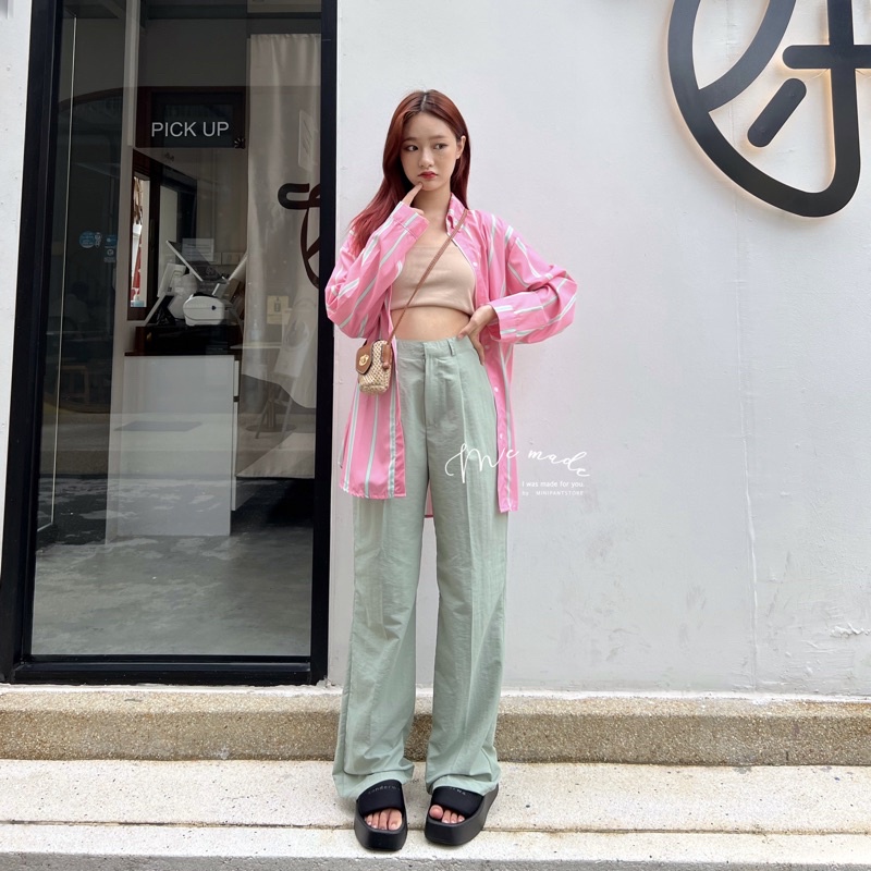 memade. กางเกงขากระบอก ผ้าร่มเกาหลี - รูปที่ 3