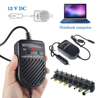 ​Universal 80W DC Car Charger Laptop Notebook Adapter Adjustable LED Auto Power Supply Set + 8 Detachable Plugs Computer