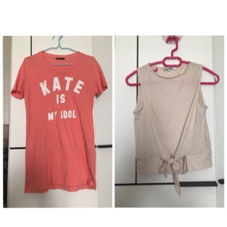 เสื้อยืด cps size m สีชมพูโอรส และแขนกุดสีเนื้อ size s