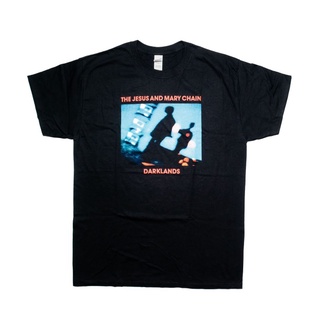 คอลูกเรือเสื้อยืดคอกลมเสื้อยืด ลายวง THE JESUS AND MARY CHAIN DARKLANDS - Mผ้าฝ้ายแท้