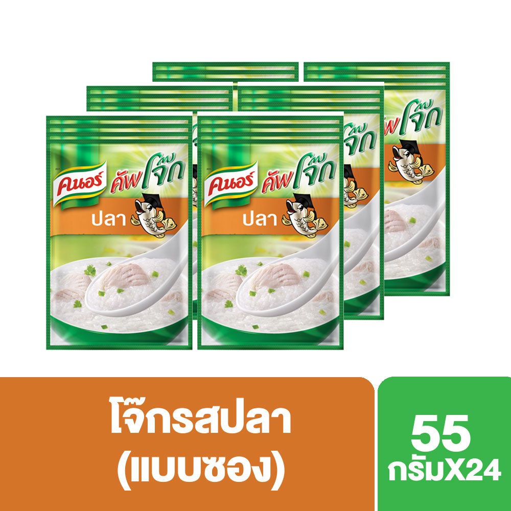 คนอร์ บิ๊กคัพโจ๊ก ชนิดซอง รสปลา (55 กรัม x แพ็ค 4) x6 Knorr UNILEVER