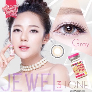 💝Mini/Bigeyes Jewel 3tone Gray💝สายตาปกติถึง-5.50(kitty kawaii)