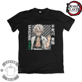 คอตต้อนคอกลมเสื้อยืด พิมพ์ลายอนิเมะ Hashira Sanemi Shinazugawa Demon Slayer Kimetsu no Yaiba321S-5XL