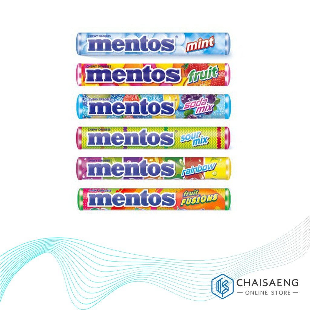 Mentos เมนทอส ลูกอมแบบแท่ง 37 กรัม x 24 แท่ง (มี 6 รส)