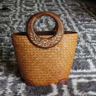 กระเป๋าสาน กระเป๋าถือรักษ์โลก Handmade bag กระเป๋ากระจูด