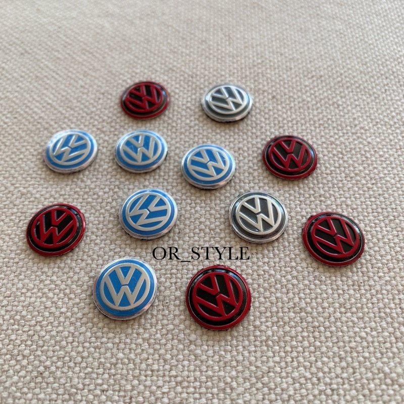 โลโก้ โฟล์ค Volkswagen ติดกุญแจรีโมท งานอลูมิเนียมบาง ขนาด 14mm (ราคาต่อชิ้น)