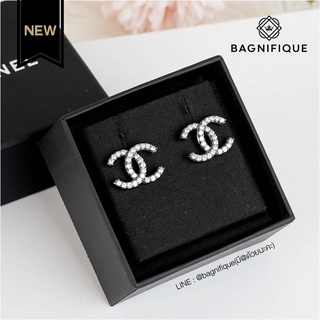 CHANEL EARRING C C CLASSIC WITH CRYTAL RHW 1.50CM