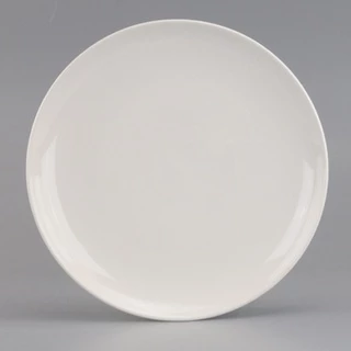 INDRA CERAMIC จานกลม ชุบเคลือบขาว เซรามิกเข้าไมโครเวฟได้