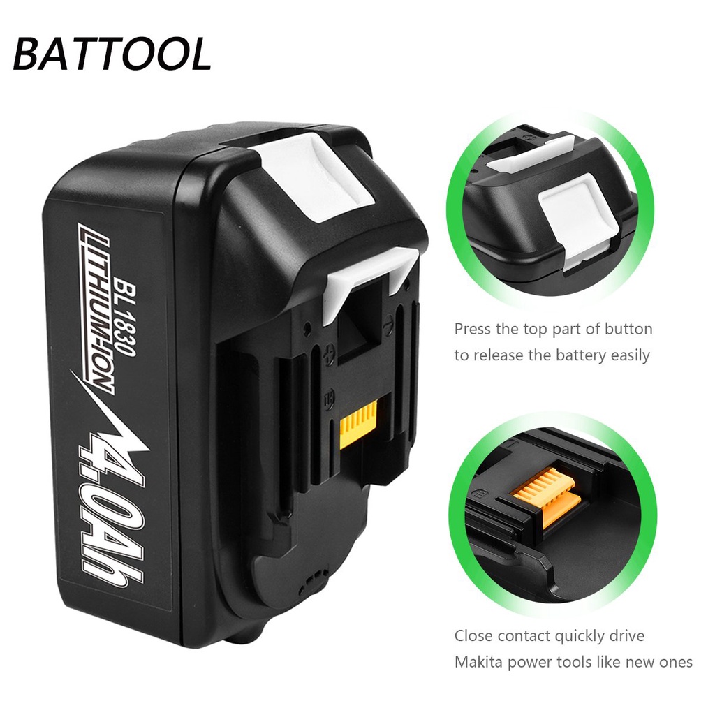 แบตเตอรี่สำหรับ Makita BL1830 18V 4000mAh Liion เปลี่ยนแบตเตอรี่ BL1850 BL1830 BL1860 เครื่องมือแบตเ