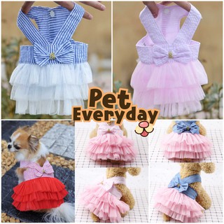 พร้อมส่ง💢 เสื้อสุนัข ชุดสุนัข ชุดกระโปรง เดรสออกงาน ชุดเดรสหวาน