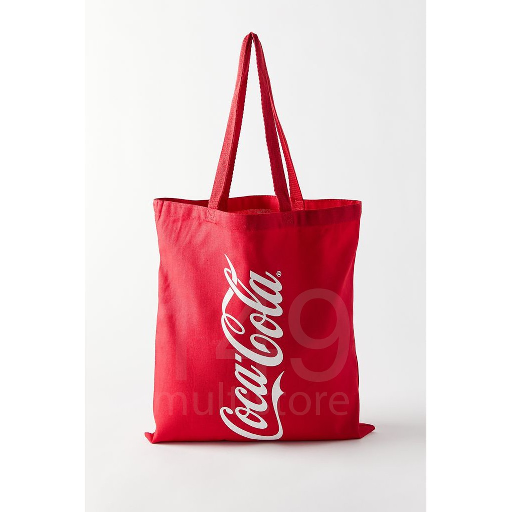🇺🇸 แท้100% กระเป๋าผ้า สกรีนโลโก้ โคคา-โคล่า coca-cola tote bag