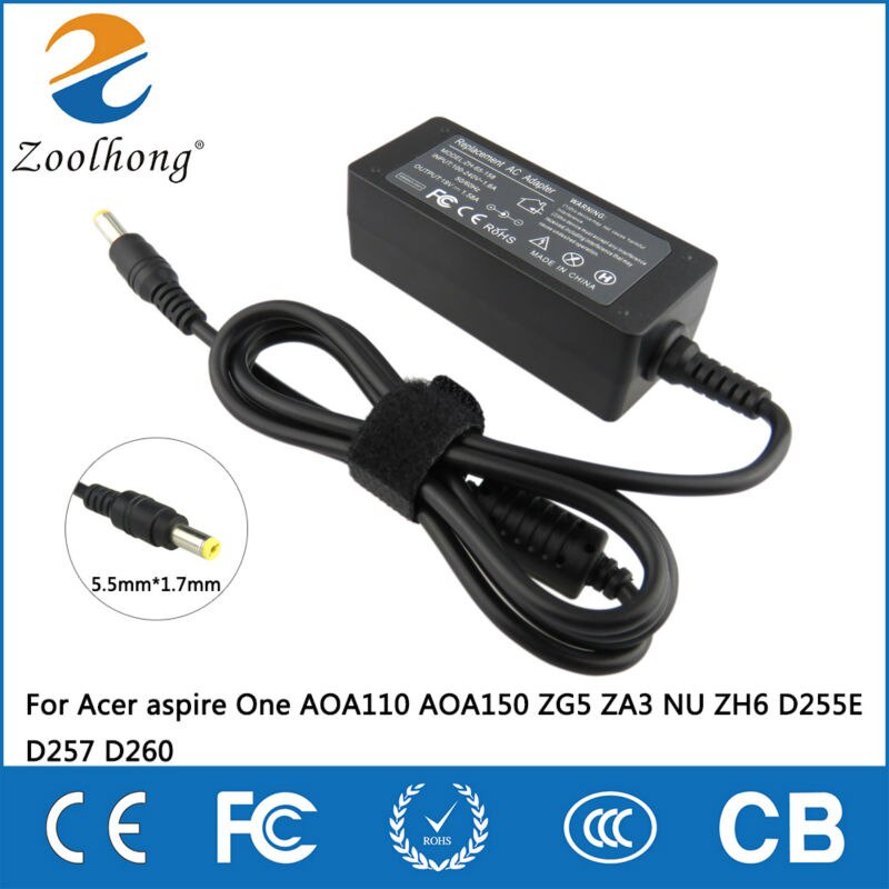! 19V 1.58A 30W AC Adapter Charger สําหรับ Acer Aspire One AOA110 AOA150 ZG5 ZA3 NU ZH6 D255E D257 D