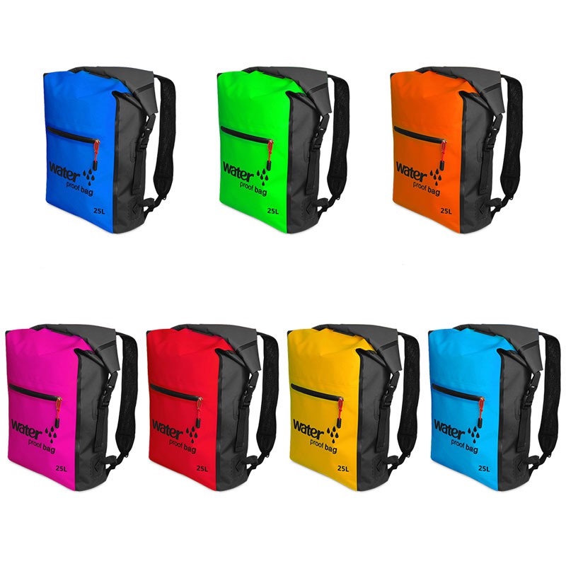 (ลด25% โค้ดINCSL08) 🧡กระเป๋ากันน้ำ 25L กระเป๋าเป้สะพายหลังกันน้ำกลางแจ้งว่ายน้ำกระเป๋าถุงเก็บล่องแก่งพายเรือคายัค