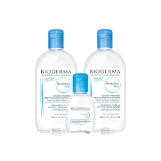 Bioderma Hydrabio H2O TRIPLE PACK คลีนซิ่งไมเซล่าวอเตอร์ สำหรับผิวแห้งขาดน้ำ