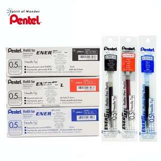 Pentel ไส้ปากกา เพนเทล Energel Refill 0.5mm (กล่องละ 12 ไส้) - หมึกสีดำ, แดง, น้ำเงิน