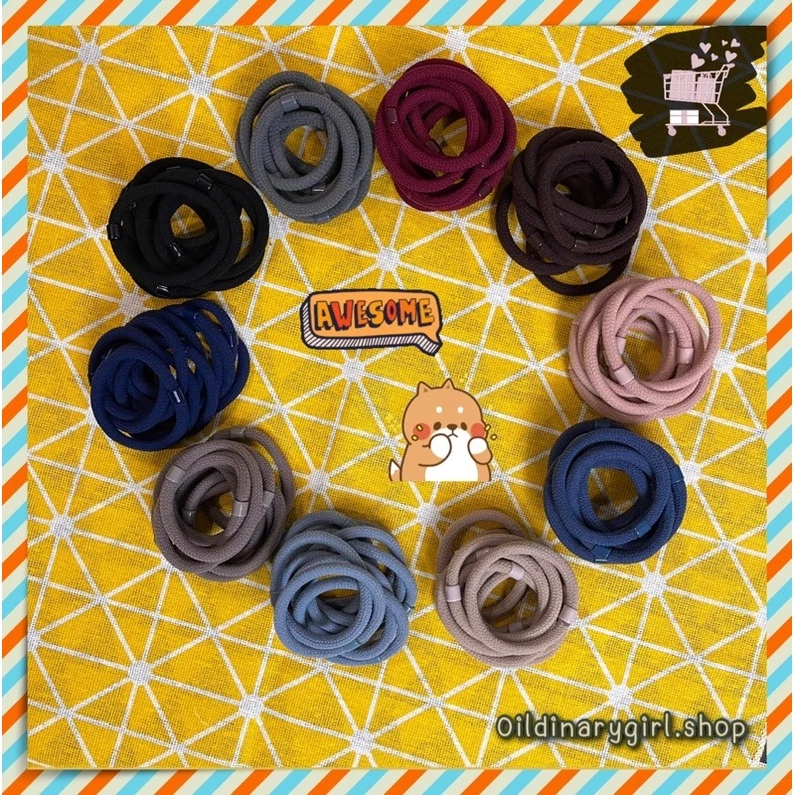 ถูกที่สุด!! ยางรัดผมแพค 100 เส้น แบบหนา มัดผมแฟชั่น มีจี้ ราคาถูก คุณภาพดี สีสันสวยงาม