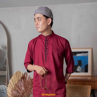 Heylook Official - เสื้อเชิ้ตแขนยาว Koko Kurta Tojiro ทนทาน สําหรับผู้ชาย - MAROON