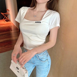 เสื้อครอป เอวสูง เสื้อยืดแขนสั้น SC1561