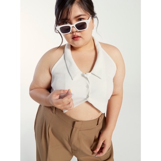 JINJI CROP IN WHITE Plus Size