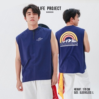 [LIFEPROJECTBKK] THEOUTDOOR Sleeveless  Freesize - เสื้อยืดคอกลมแขนกุดผ้าคอตตอนแท้100%