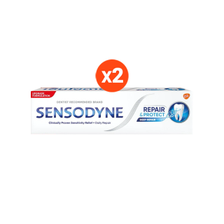 Sensodyne ยาสีฟัน สูตร รีแพร์ & โพรเทคท์ 100 g แพ็ค 2 ช่วยฟื้นฟูและปกป้องบริเวณเสียวฟันได้ยาวนาน