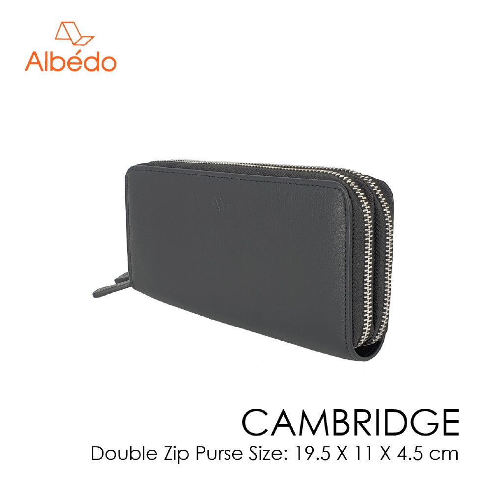 [Albedo] CAMBRIDGE DOUBLE ZIP PURSE กระเป๋าสตางค์ซิปรอบหนังแท้  รุ่น CAMBRIDGE-CB04199