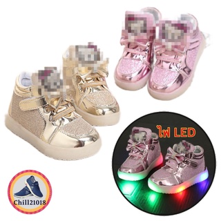 (ch1031k)คิดตี้ มีไฟLed , รองเท้าแฟชั่นผ้าใบเด็ก แบบสวม , แฟชั่นเด็กผู้หญิง , Childrens sneakers with lights ลดราคา