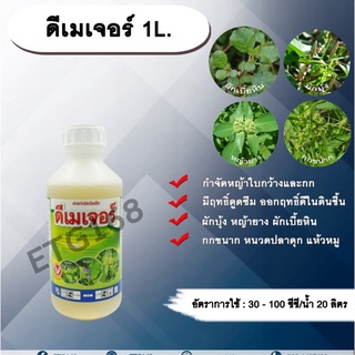 ดีเมเจอร์ 1L. 24ดี ไดเมทิลแอมโมเนียม ทูโฟดี สารกำจัดหญ้า กำจัดวัชพืช แบบดูดซึม ใบกว้าง และกก กำจัดหญ้ายาง ผักบุ้ง ผักโขม