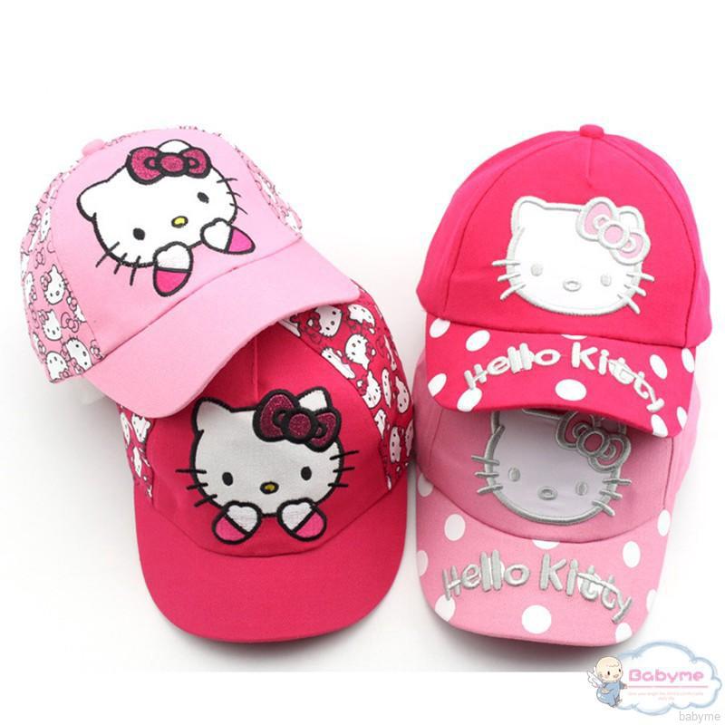 หมวกเบสบอลกันแดดพิมพ์ลายการ์ตูน hello kitty สําหรับเด็ก