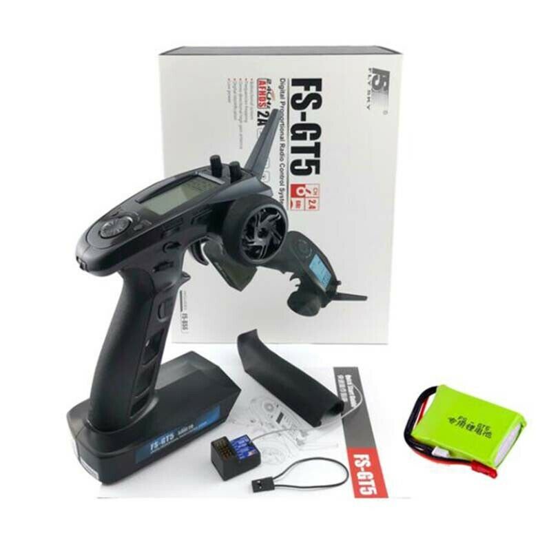 เครื่องส่งสัญญาณวิทยุ FlySky FS-GT5 2.4G 6CH พร้อมตัวรับสัญญาณ FS-BS6 และแบตเตอรี่