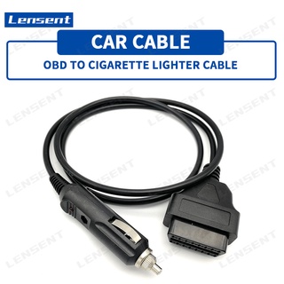 Lensent อะแดปเตอร์สายเคเบิ้ลที่จุดบุหรี่ OBD ตัวเมีย เป็นตัวเมีย 16pin OBD2 ทนความร้อนสูง สําหรับยานพาหนะ ยานพาหนะ