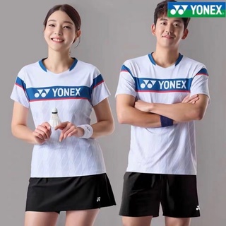 Yonex ชุดเสื้อยืดกีฬาแบดมินตัน แบบแห้งเร็ว สําหรับผู้ชายและผู้หญิง