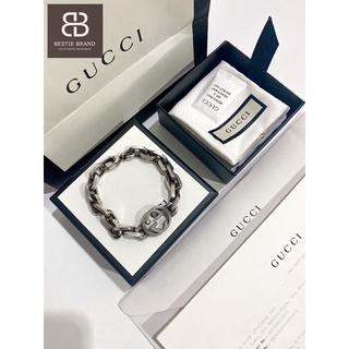 ❌ขายแล้ว❌ Used Gucci Sterling Silver Interlocking G Chain Bracelet Year 20 แท้ 100% ไม่แท้ยินดีคืนเงิน