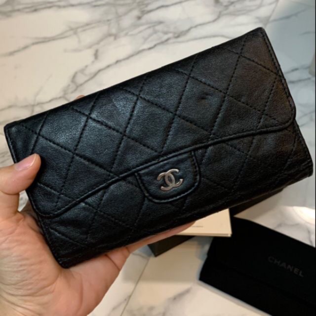 Used: ของแท้ Chanel Long Wallet Trifold 💯