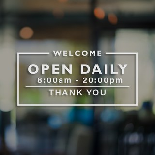 สติ๊กเกอร์ ป้ายบอกเวลาเปิด-ปิด สติ๊กเกอร์ PVC ไดคัทขนาด มี2ข…