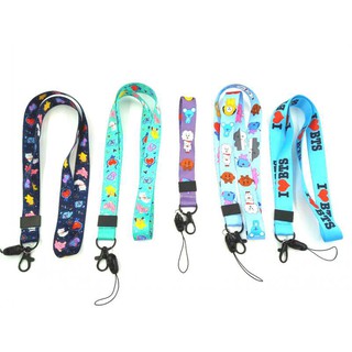 KPOP BTS Lanyard Bangtan Boys Phone Strap Holder Keychain Ribbon TATA MANG RJ