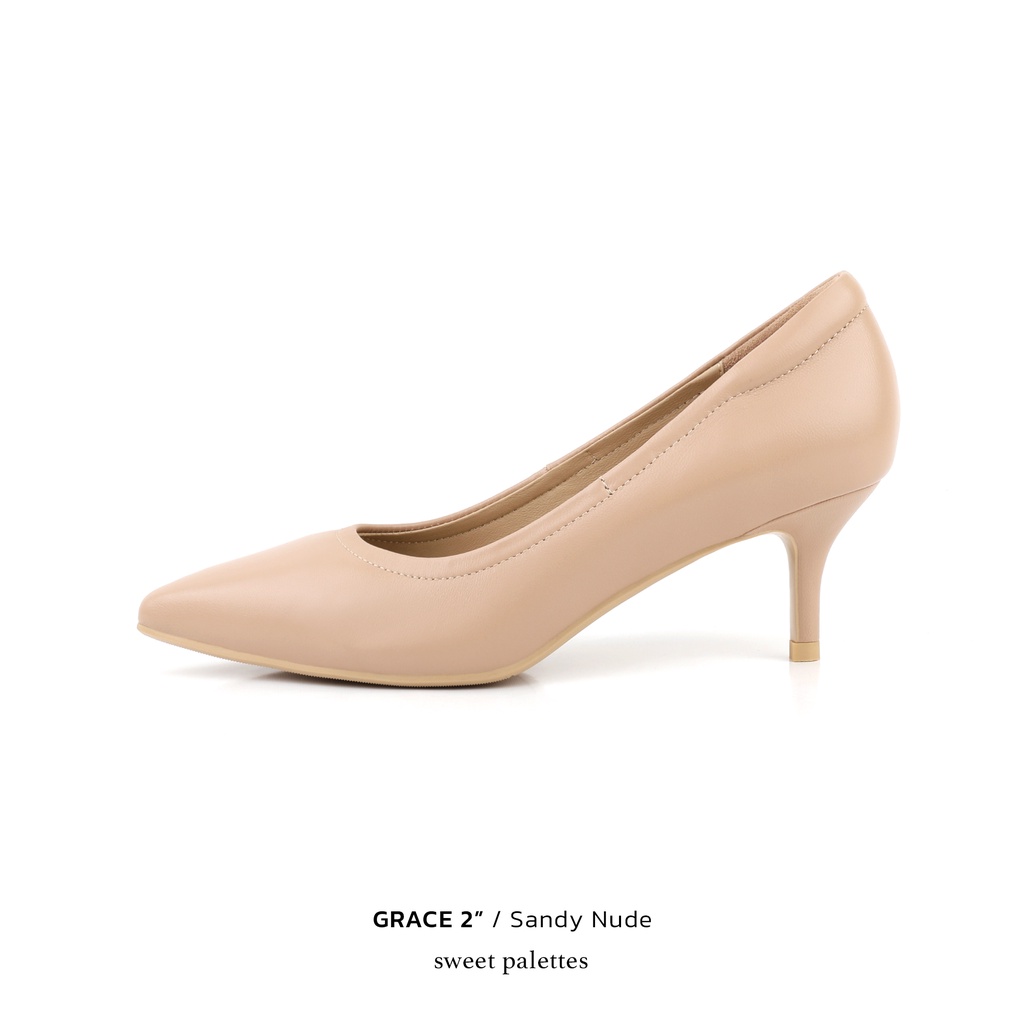 Sweet Palettes รองเท้าหนังแกะ Grace 2 inch Sandy Nude