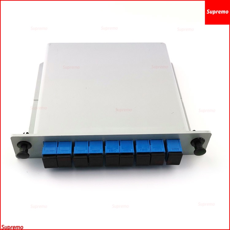 High Quality 1X8 Fiber Optic FTTH Cassette Optical Coupler SC UPC 1X8 Fiber Optic PLC Splitter Box F