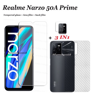 3in1 ฟิล์มกระจกนิรภัยใส ฟิล์มเลนส์ ฟิล์มด้านหลัง สําหรับ Realme Narzo 50A Prime Realme Narzo 50 50A 50i