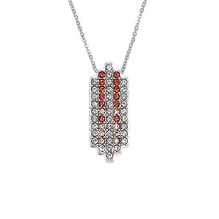 Aevari Praewa Necklace Sterling Silver 925 with Padparadcha Crystal สร้อยคอ สร้อยคอเงินแท้ สร้อยประดับพลอยCZ เงินแท้925