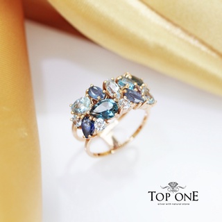 Top1Jewelry แหวนเงินแท้925 พลอย Multi Color Stone แท้