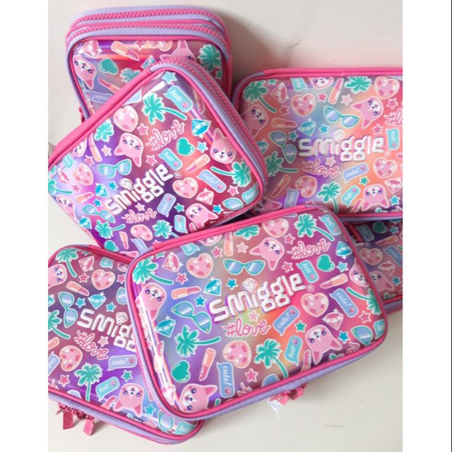 🌈ของแท้ 100% กล่องดินสอ smiggle รุ่น 2 ชั้น  สีชมพูรุ้ง