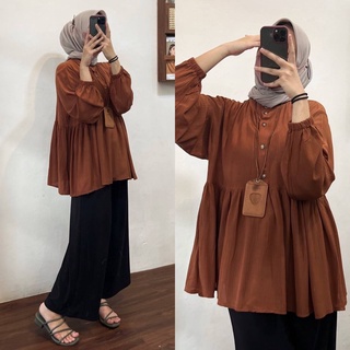 Arina เสื้อเบลาส์ ผ้าฝ้ายเรยอน เรมเปิล บลูส์ มุสลิม สําหรับผู้หญิง