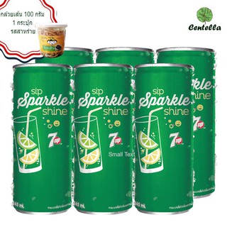 7-Up SOFT DRINK SLIM CAN 245 ml x6 can Free Banana family Banana snack seaweed flavor 100 g.