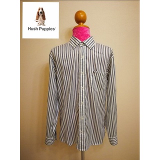 Hush Puppies Brand_2nd hand เสื้อเชิ้ตแขนยาวผ้าฝ้าย​ 85%+โพลีเอสเตอร์​ ​15%/ Size L/ แท้มือสองกระสอบนำเข้า​