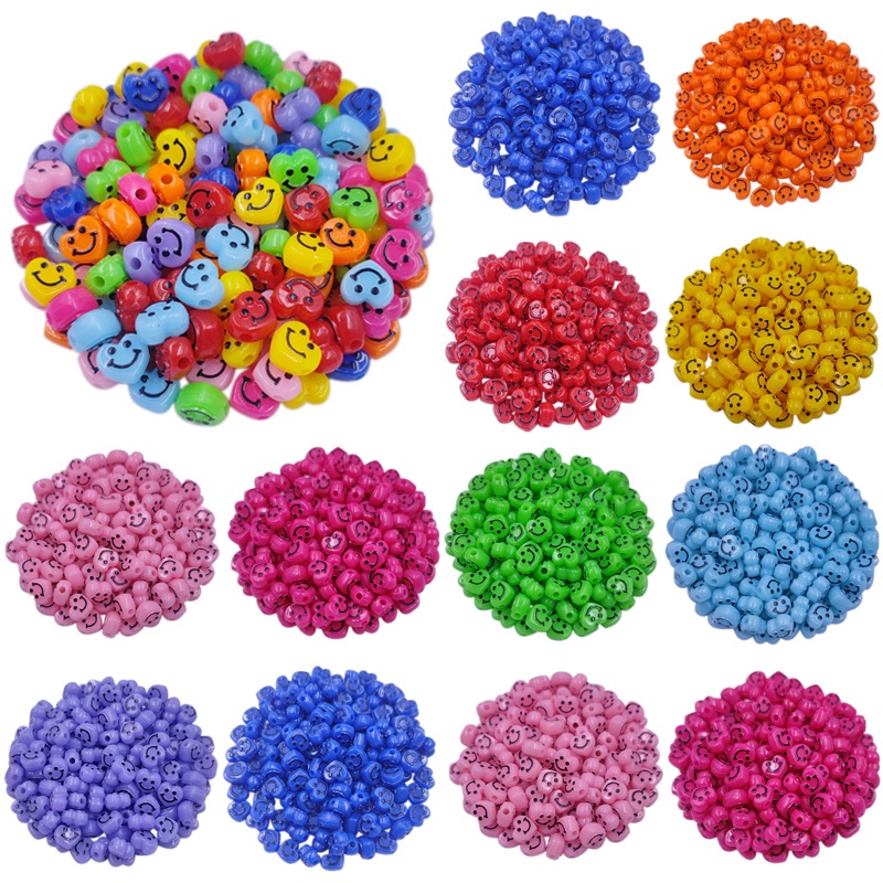 ลูกปัดหัวใจยิ้ม Diy สําหรับทําเครื่องประดับ 20ชิ้น 10มม.