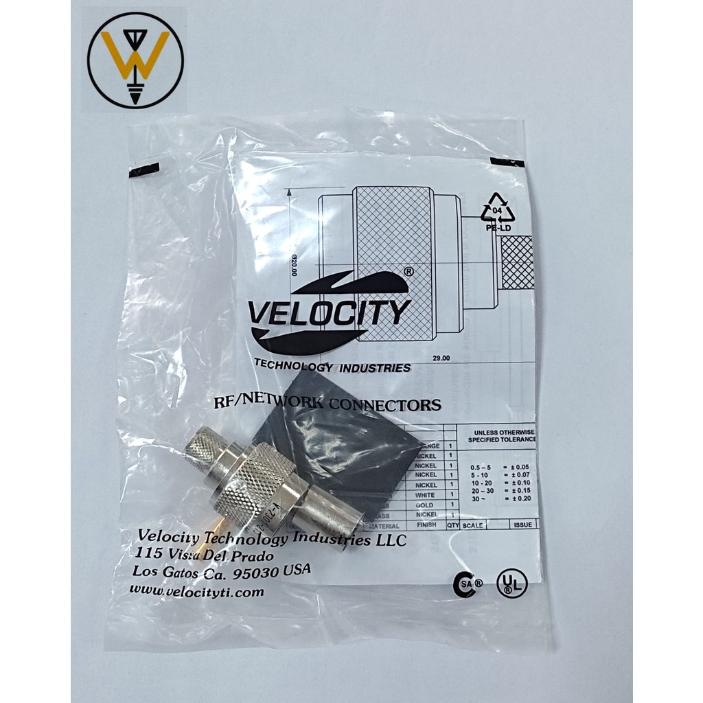 VELOCITY CONECTOR / VIT N MAN CRIMP CONNECTOR สําหรับ RG213/U