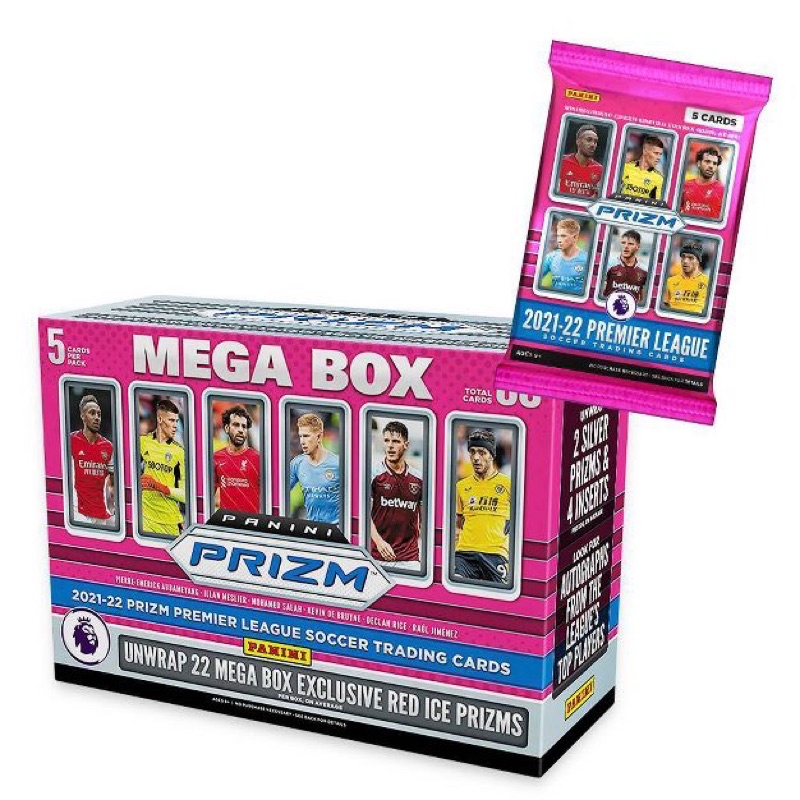 พร้อมส่งฟรี การ์ดสะสมฟุตบอล 202122 Panini Prizm Premier League Mega