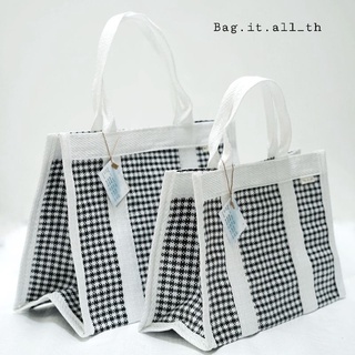 (7.7 ใส่โค้ด 4UV6URR) Bag.it.all_th กระเป๋าพลาสติกสานเนื้อหนา Carry All Shinori White loops